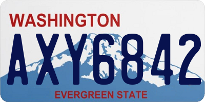 WA license plate AXY6842