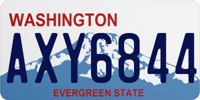 WA license plate AXY6844