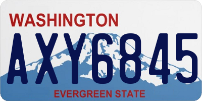 WA license plate AXY6845