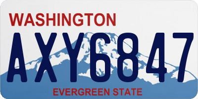 WA license plate AXY6847