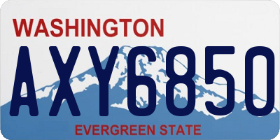 WA license plate AXY6850