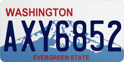 WA license plate AXY6852