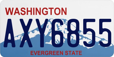 WA license plate AXY6855