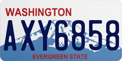 WA license plate AXY6858