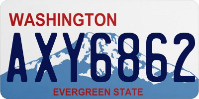 WA license plate AXY6862