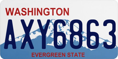 WA license plate AXY6863