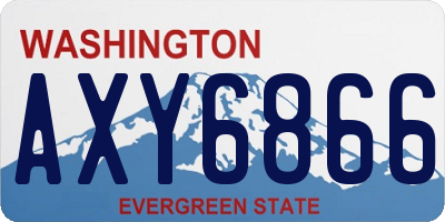 WA license plate AXY6866