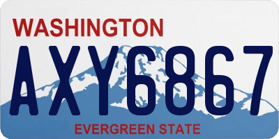 WA license plate AXY6867