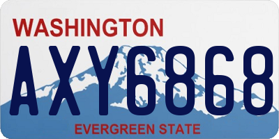WA license plate AXY6868