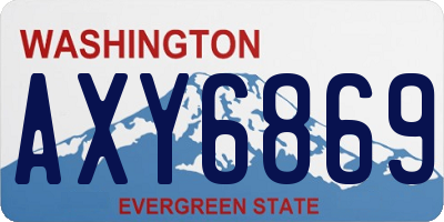 WA license plate AXY6869