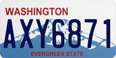 WA license plate AXY6871