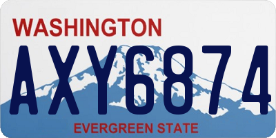 WA license plate AXY6874