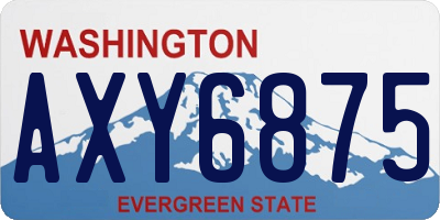 WA license plate AXY6875