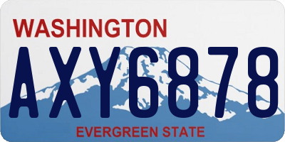 WA license plate AXY6878