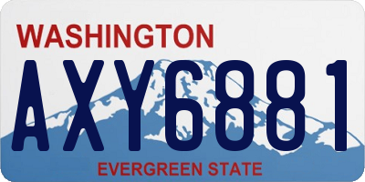 WA license plate AXY6881