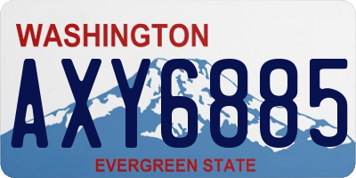 WA license plate AXY6885