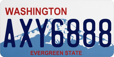 WA license plate AXY6888
