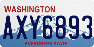 WA license plate AXY6893