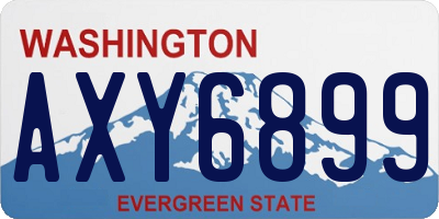 WA license plate AXY6899