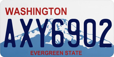 WA license plate AXY6902