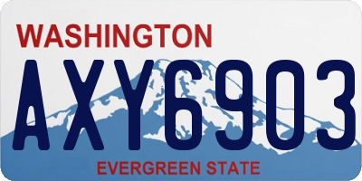 WA license plate AXY6903