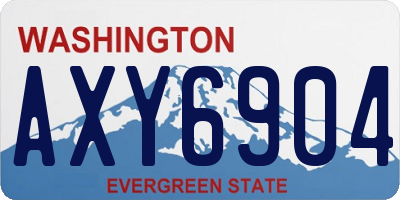 WA license plate AXY6904