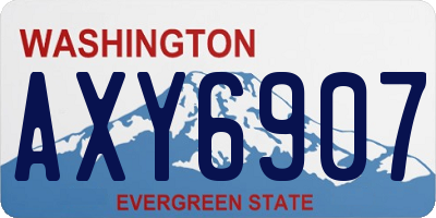 WA license plate AXY6907
