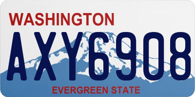 WA license plate AXY6908