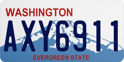 WA license plate AXY6911