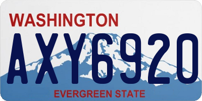 WA license plate AXY6920