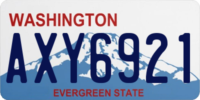WA license plate AXY6921
