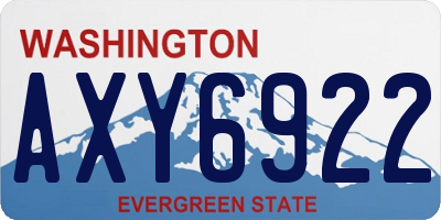 WA license plate AXY6922