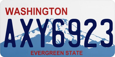 WA license plate AXY6923