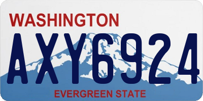 WA license plate AXY6924