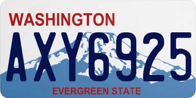 WA license plate AXY6925