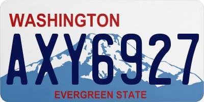 WA license plate AXY6927