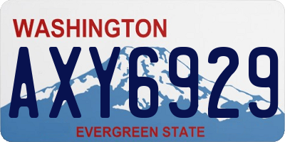 WA license plate AXY6929