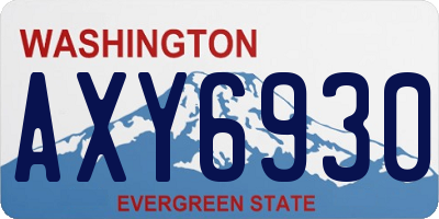 WA license plate AXY6930