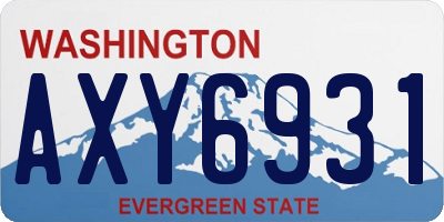 WA license plate AXY6931