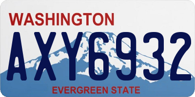WA license plate AXY6932
