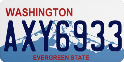 WA license plate AXY6933