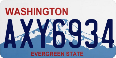 WA license plate AXY6934