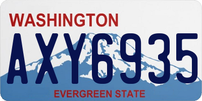 WA license plate AXY6935