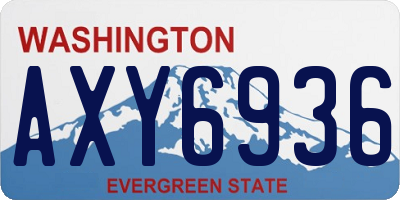 WA license plate AXY6936
