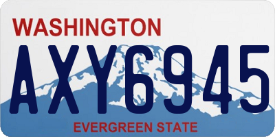 WA license plate AXY6945