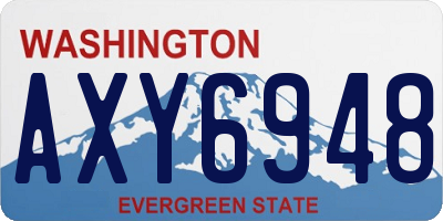 WA license plate AXY6948