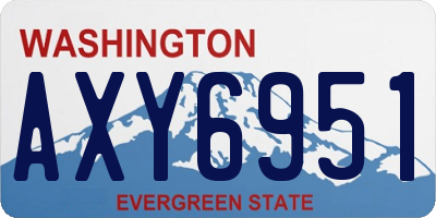 WA license plate AXY6951