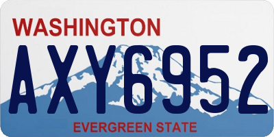 WA license plate AXY6952