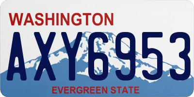 WA license plate AXY6953