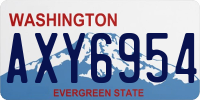 WA license plate AXY6954